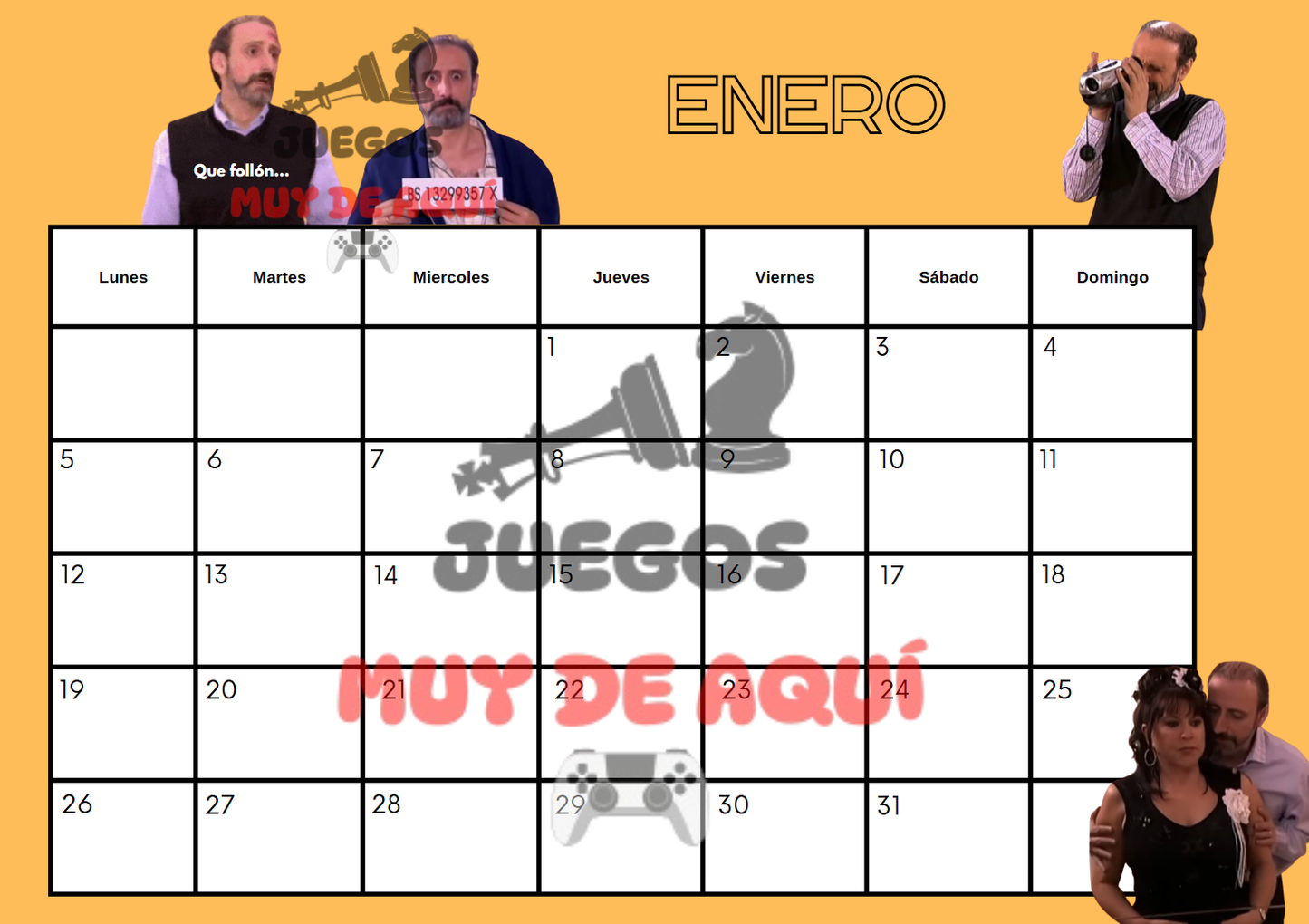 Calendario ANHQV en físico